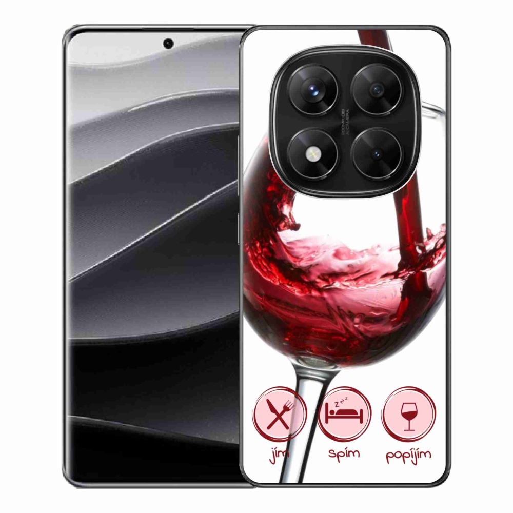 Gélový kryt mmCase na Xiaomi Redmi Note 14 Pro 5G/Poco X7 5G - sklenička vína červené
