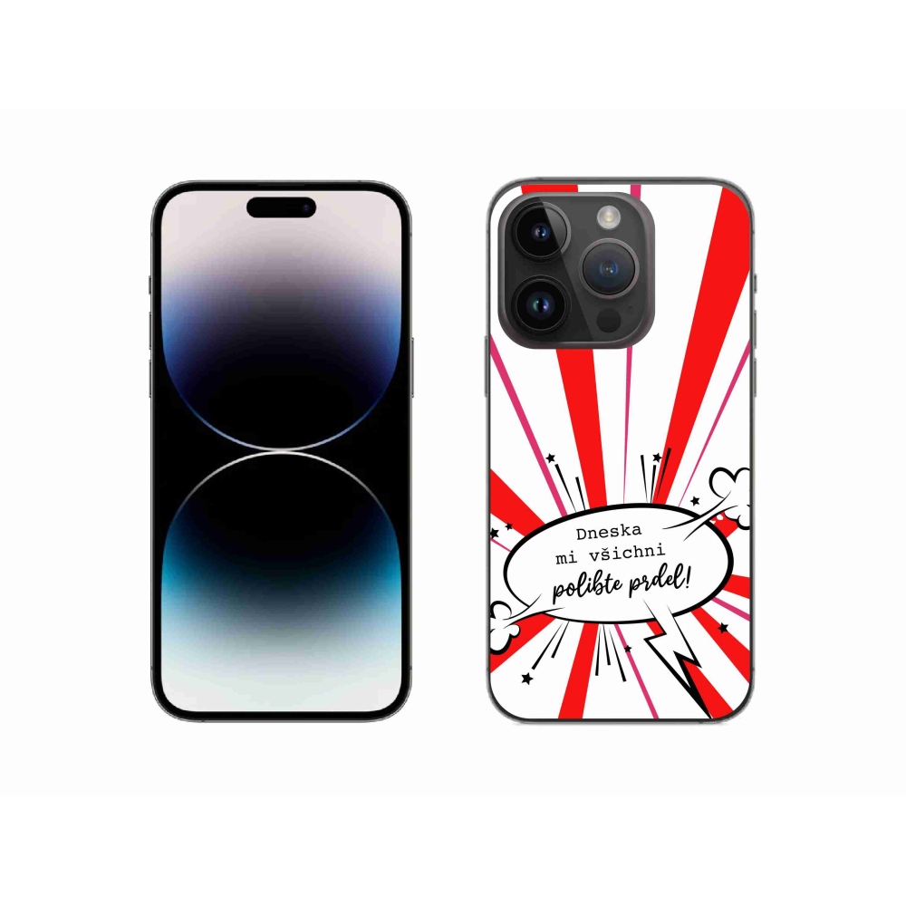 Gélový kryt mmCase na iPhone 14 Pro 6.1 - vtipný text 15 biele pozadie