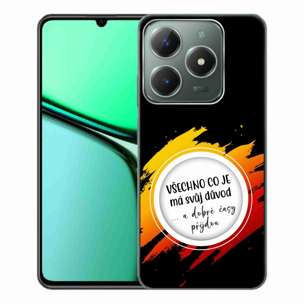 Gélový kryt mmCase na Realme C61 - citát 3 čierne pozadie