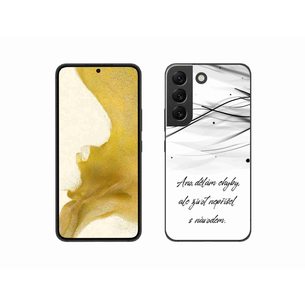 Gélový kryt mmCase na Samsung Galaxy S22 5G - citát biele pozadie