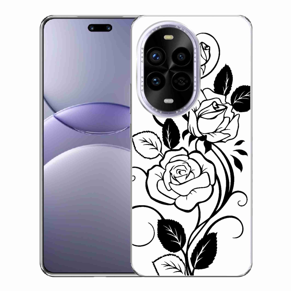 Gélový kryt mmCase na Huawei Nova 13 Pro 5G - čiernobiela ruža