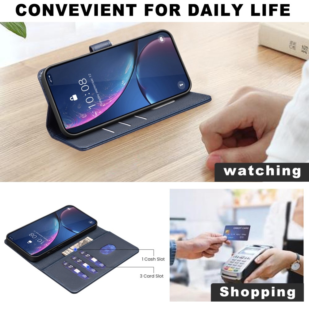 BINFEN knižkové puzdro na Realme 14 5G - modré