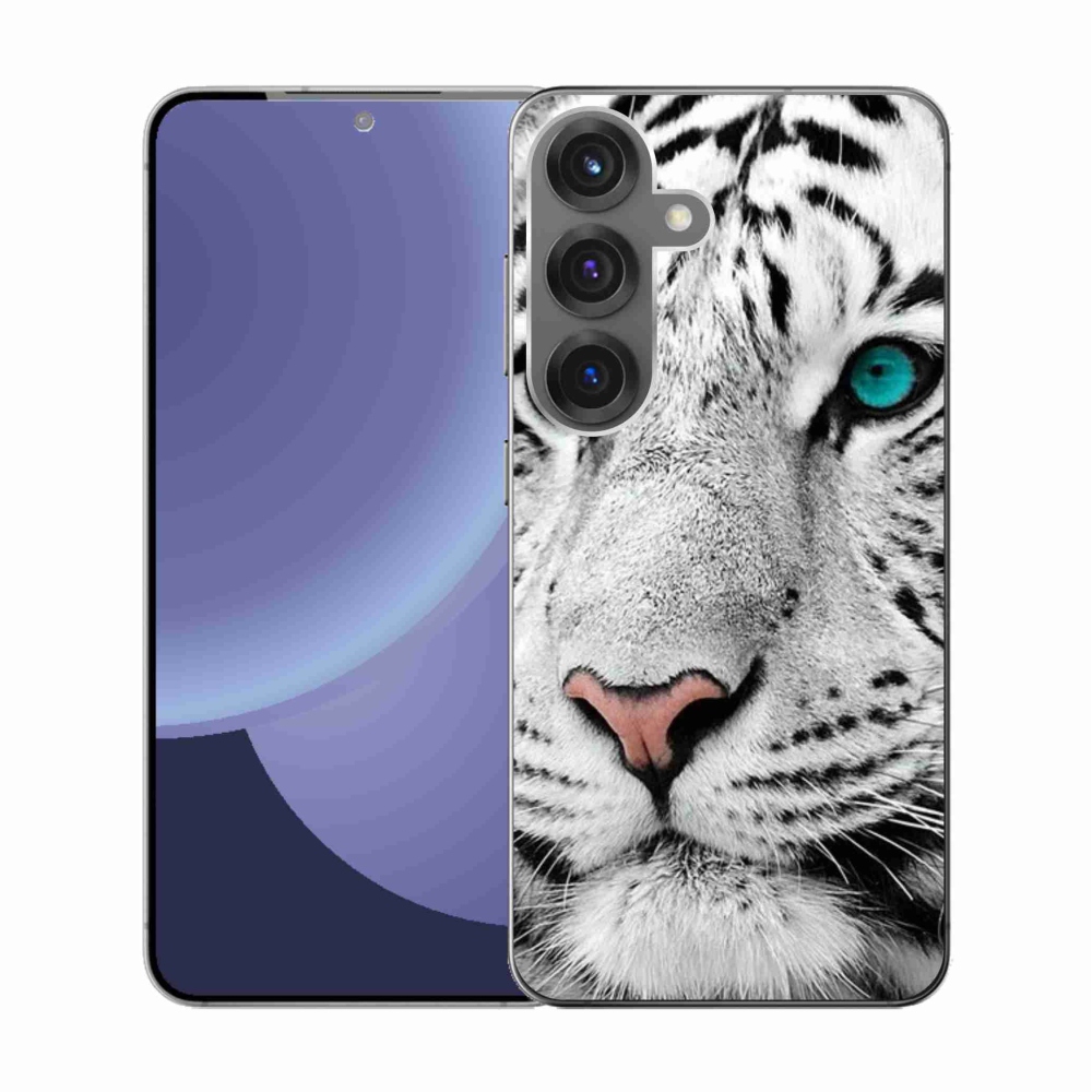 Gélový kryt mmCase na Samsung Galaxy S25 - biely tiger