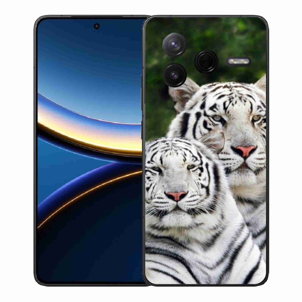 Gélový kryt mmCase na Xiaomi Poco F7 Pro - bieli tigre