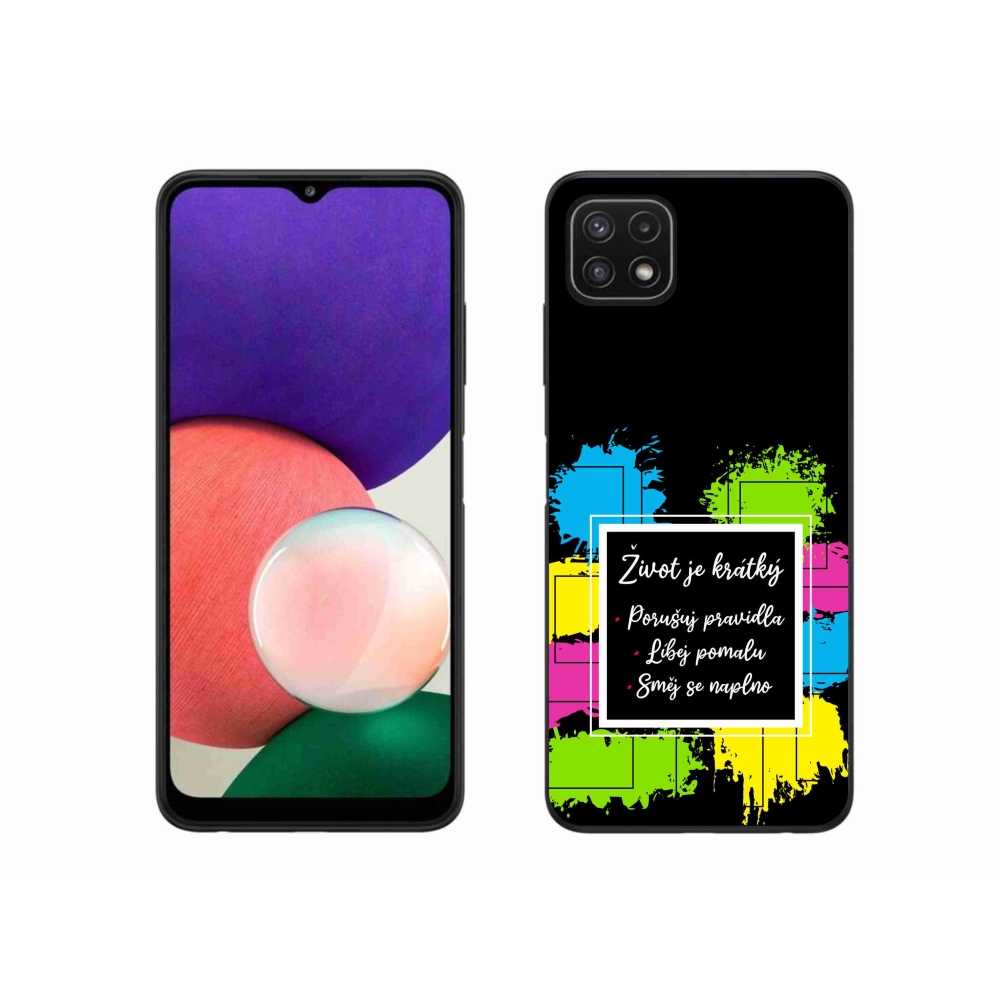 Gélový kryt mmCase na Samsung Galaxy A22 5G - citát 5 čierne pozadie