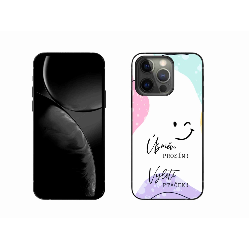 Gélový kryt mmCase na iPhone 13 Pro 6.1 - vtipný text 4 biele pozadie