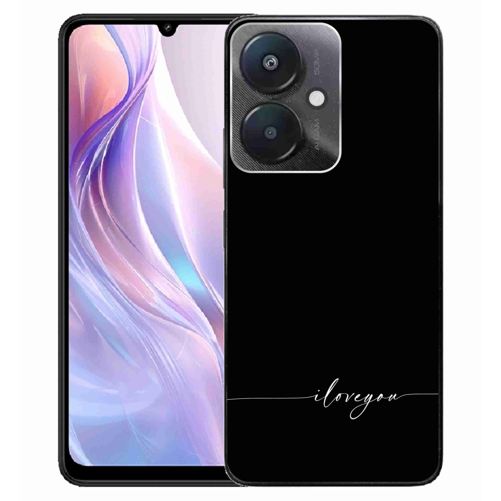 Gélový kryt mmCase na Xiaomi Redmi 13C 5G - I love you čierne pozadie