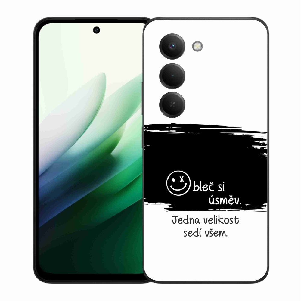 Gélový kryt mmCase na Xiaomi Redmi 15 5G - vtipný text 8 čiernobiele pozadie