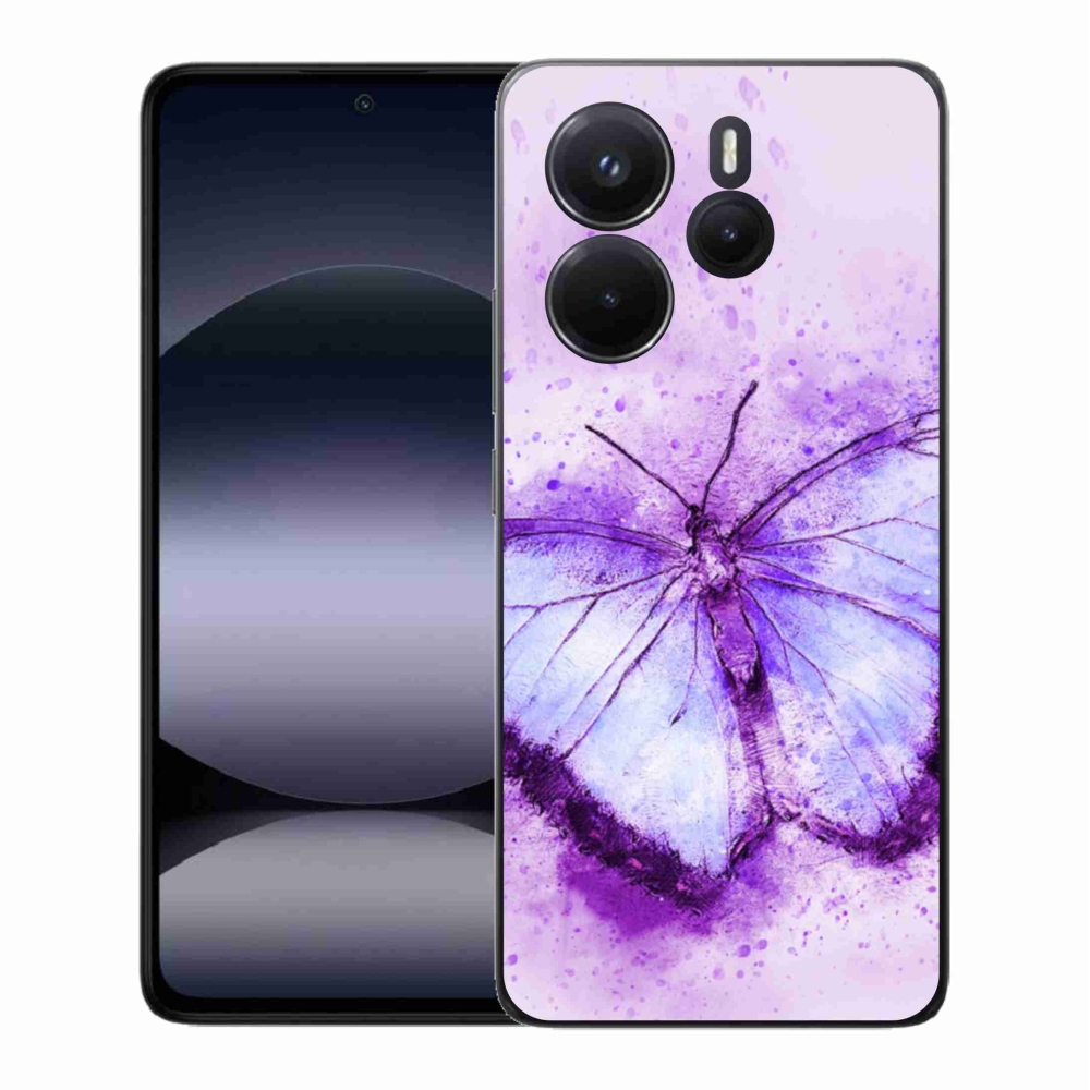 Gélový kryt mmCase na Xiaomi Redmi Note 14 - fialový motýľ