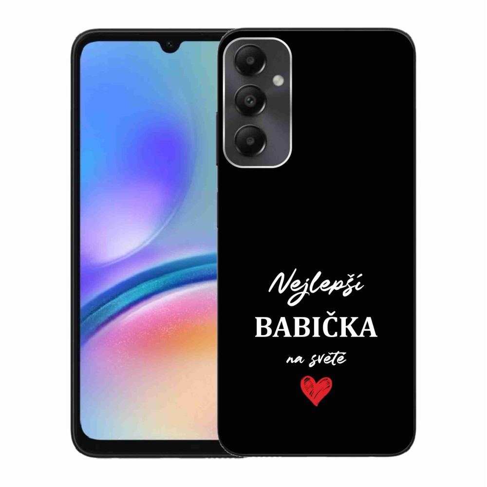 Gélový kryt mmCase na Samsung Galaxy A05s - najlepšia babička 1 čierne pozadie