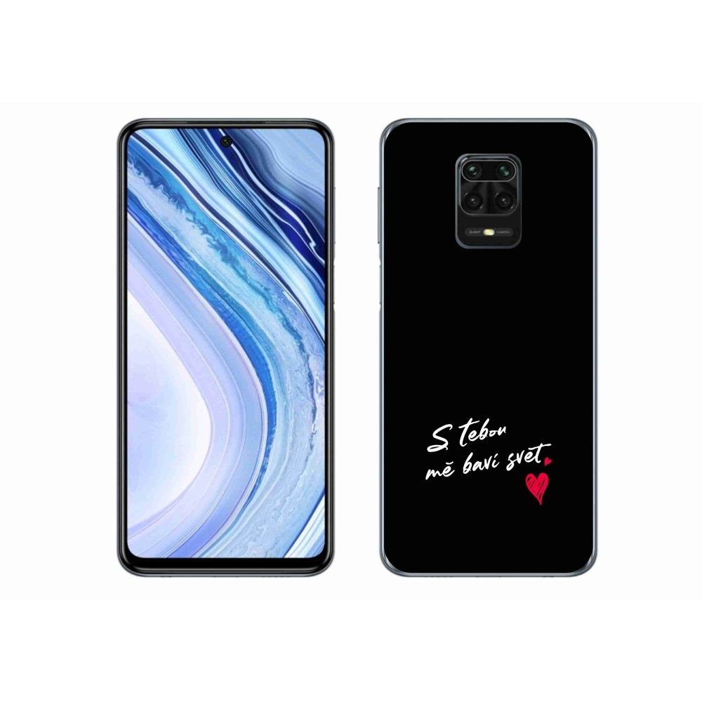 Gélový kryt mmCase na Xiaomi Redmi Note 9S - zamilovaný text 1 čierne pozadie