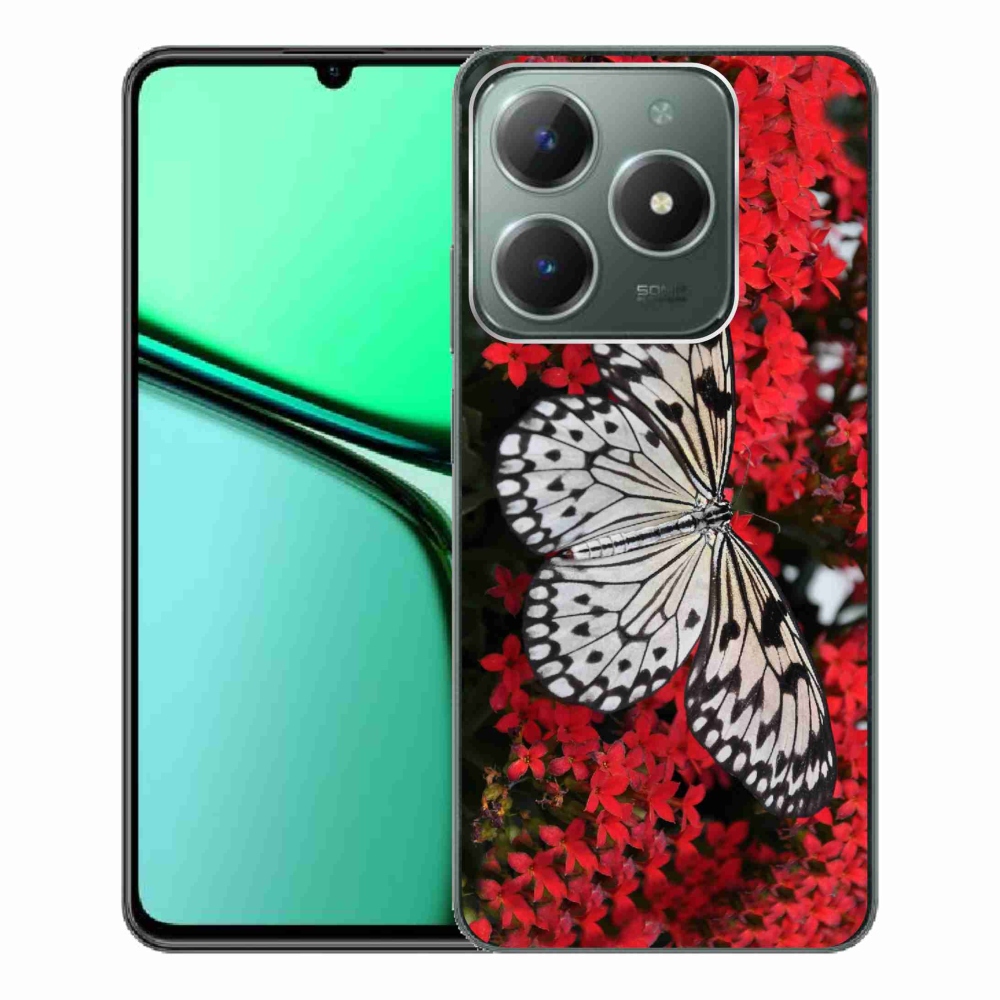 Gélový kryt mmCase na Realme C61 - čiernobiely motýľ 1