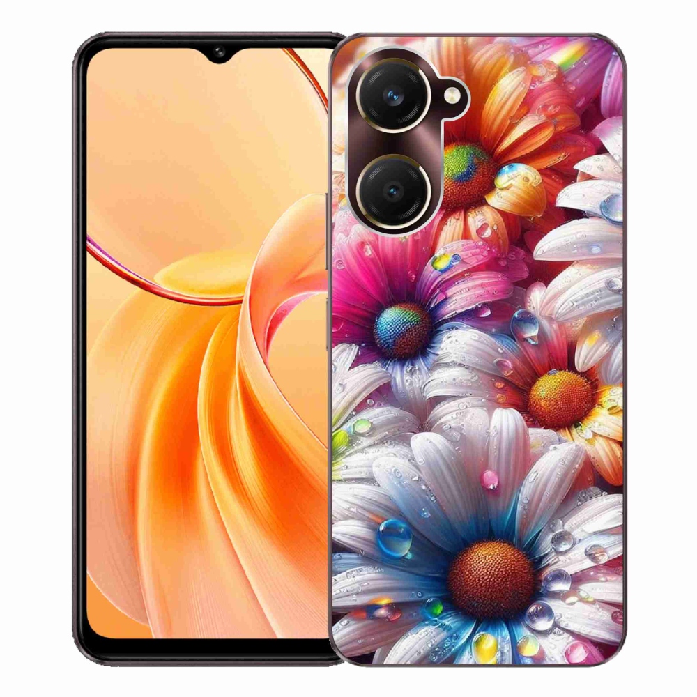 Gélový kryt mmCase na Vivo Y28s 5G - farebné margaréty