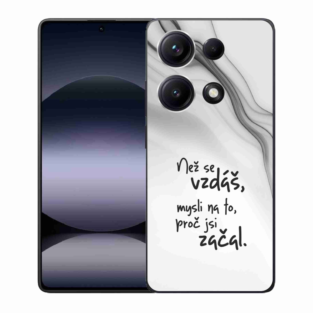 Gélový kryt mmCase na Xiaomi Redmi Note 14S - citát 2 biele pozadie