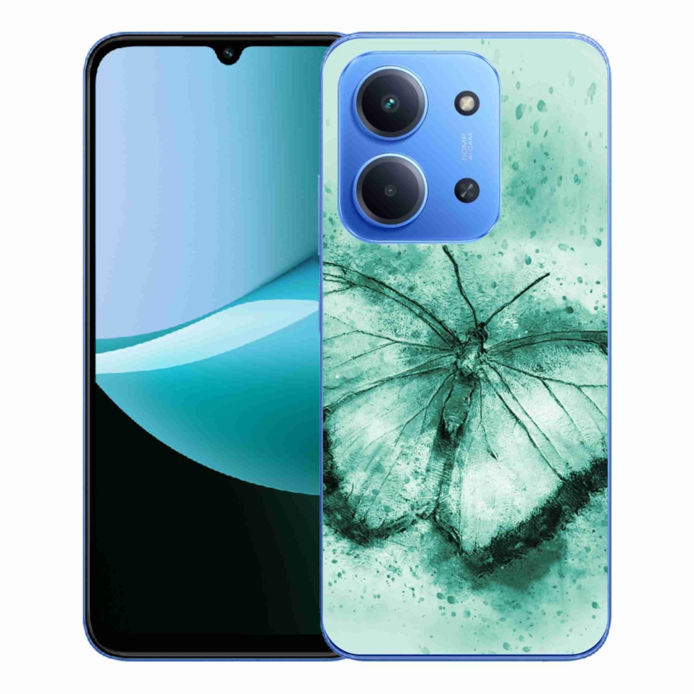Gélový kryt mmCase na Xiaomi Redmi 15C 4G/5G (173mm) - zelený motýľ