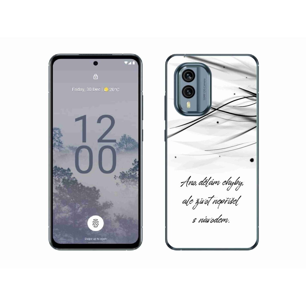 Gélový kryt mmCase na Nokia X30 5G - citát biele pozadie