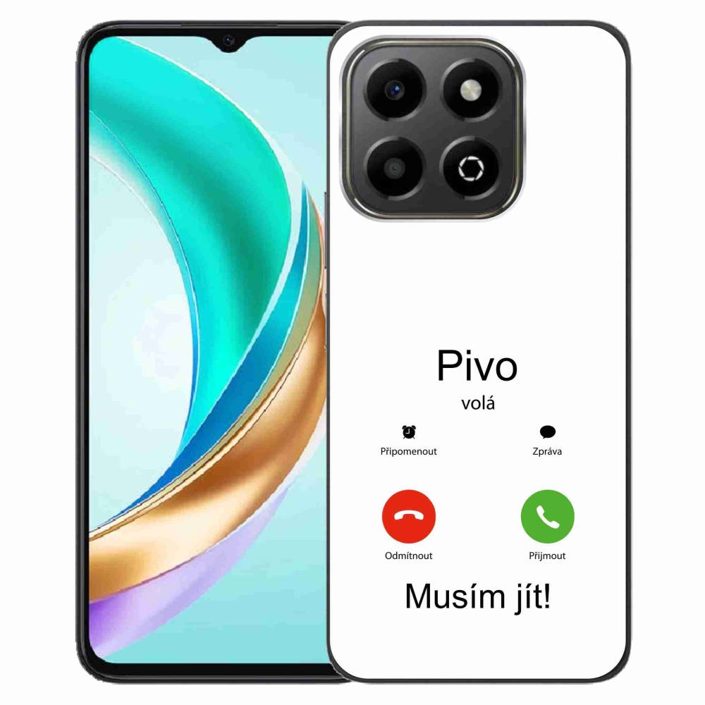 Gélový kryt mmCase na Honor X6b - pivo volá biele pozadie