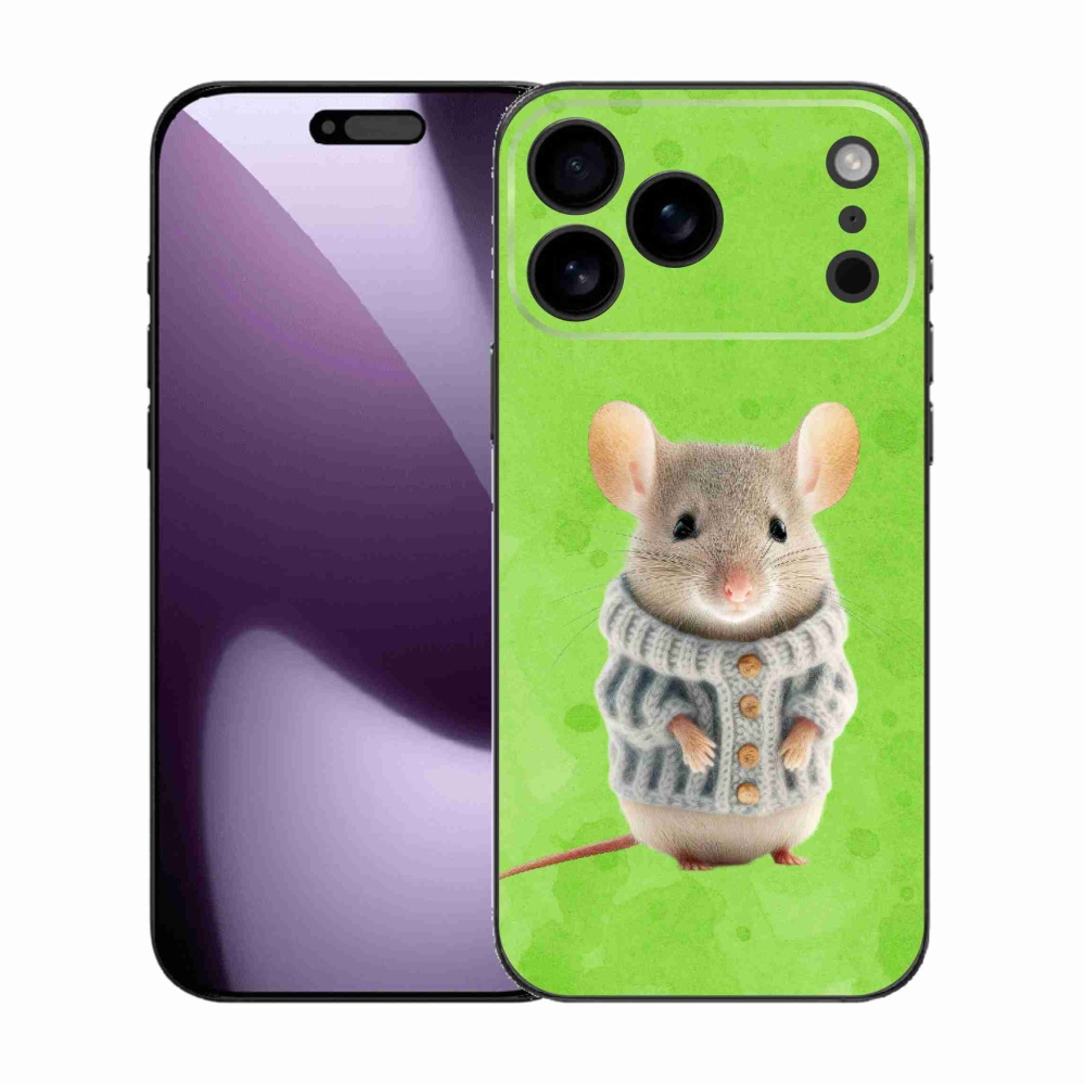 Gélový kryt mmCase na iPhone 17 Pro Max - myška vo svetri