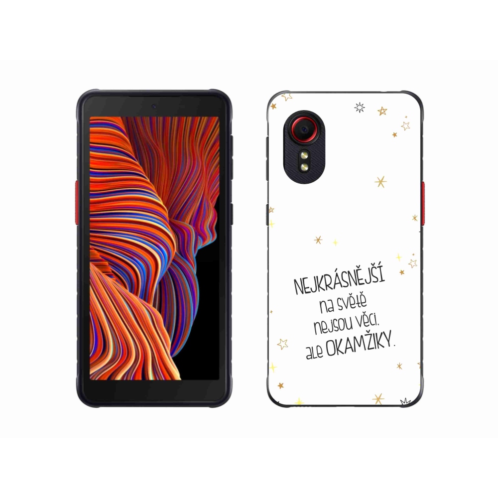 Gélový kryt mmCase na Samsung Galaxy Xcover 5 - citát 4 biele pozadie