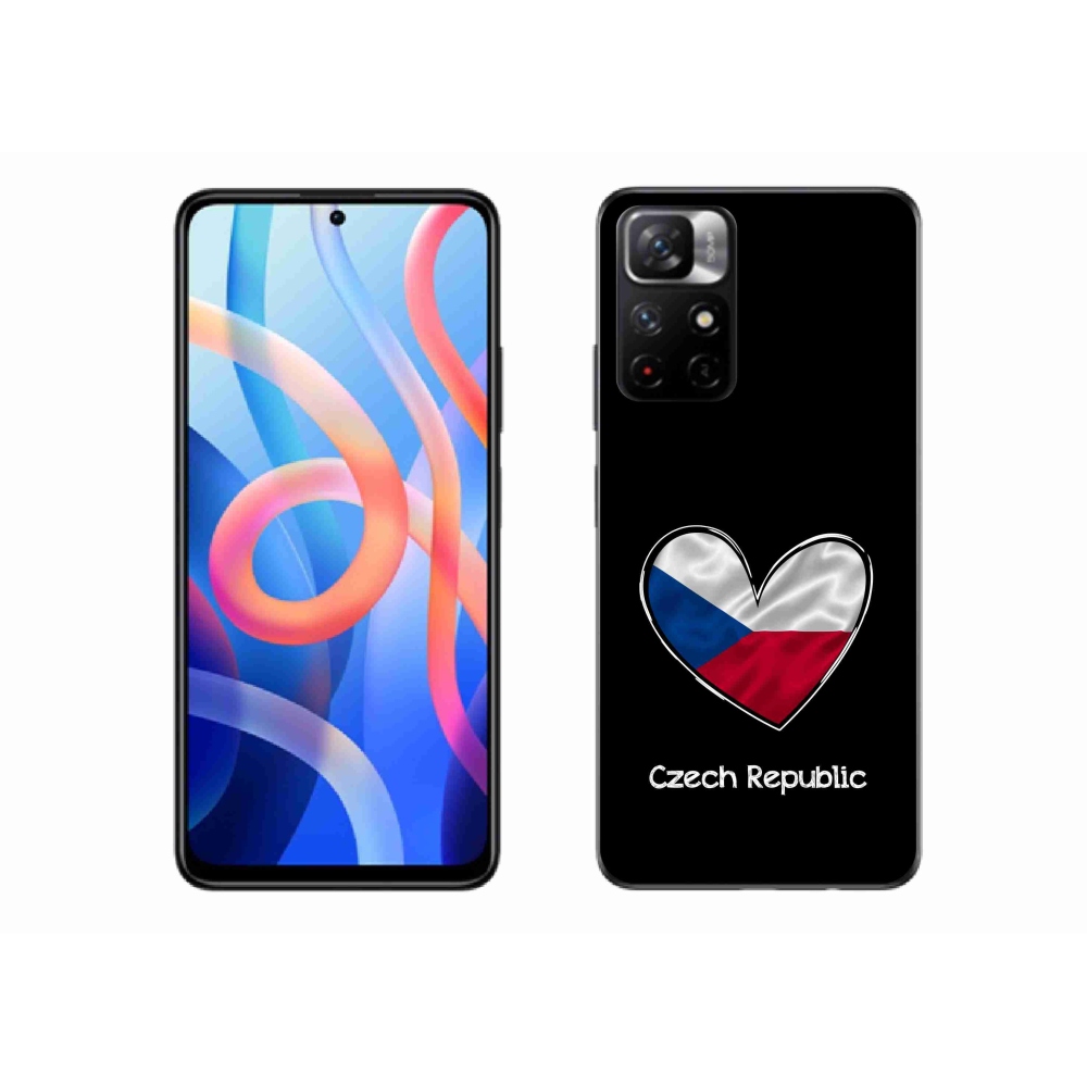 Gélový kryt mmCase na Xiaomi Redmi Note 11S 5G - vlajka srdca čierne pozadie