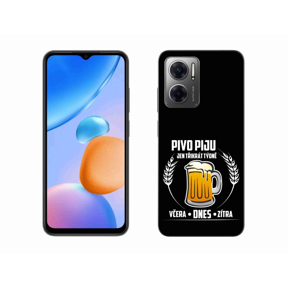 Gélový kryt mmCase na Xiaomi Redmi 10 5G - pivný motív čierne pozadie