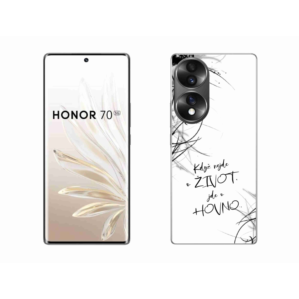 Gélový kryt mmCase na Honor 70 - vtipný text 16 biele pozadie