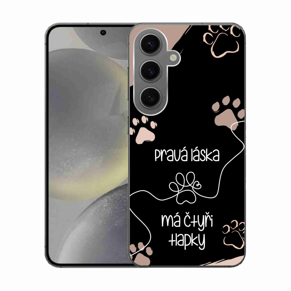 Gélový kryt mmCase na Samsung Galaxy S24 - psí motív 1 čierne pozadie