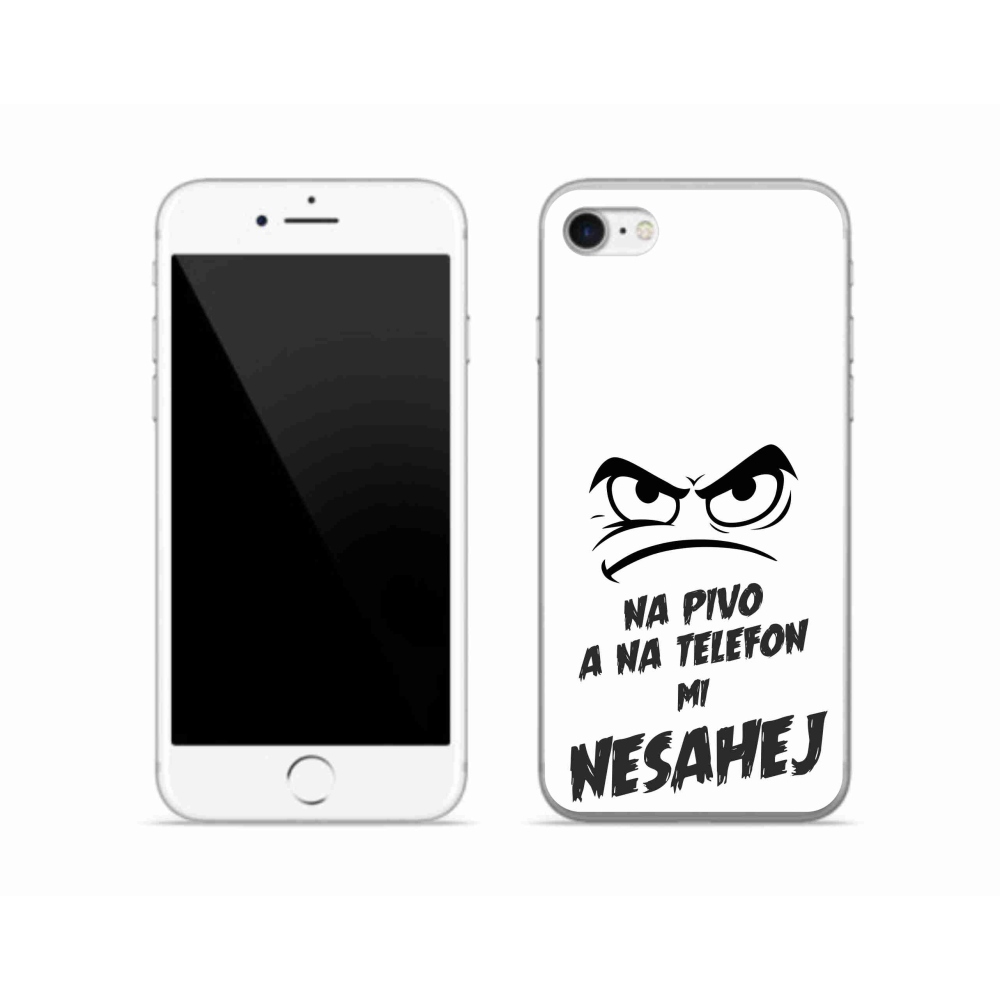 Gélový kryt mmCase na iPhone SE (2022) - pivný motív 2 biele pozadie