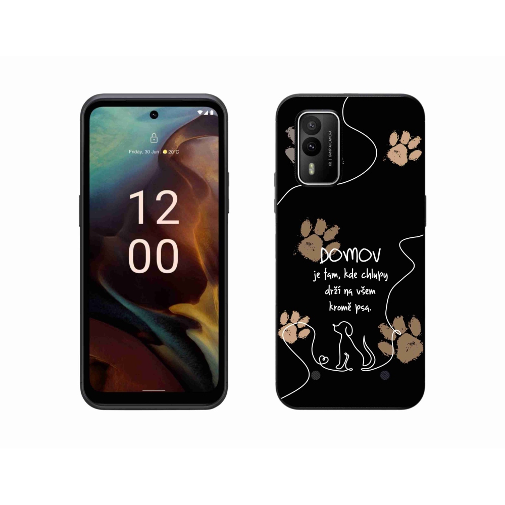 Gélový kryt mmCase na Nokia XR21 - psí motív čierne pozadie