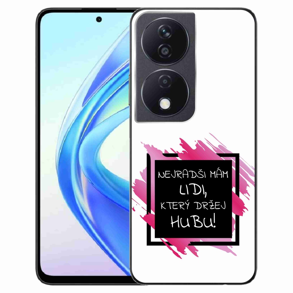Gélový kryt mmCase na Honor X7b/Honor 90 Smart - vtipný text 7 čiernobiele pozadie