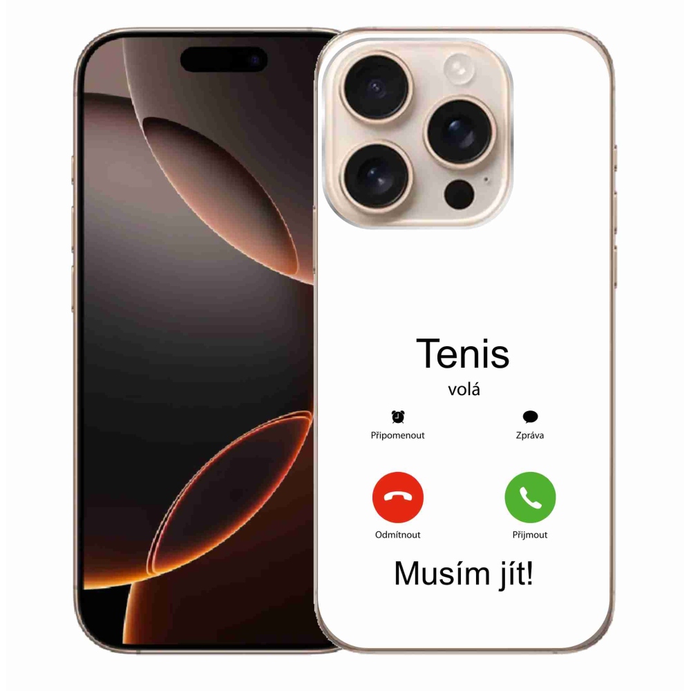 Gélový kryt mmCase na iPhone 16 Pro Max - tenis volá biele pozadie