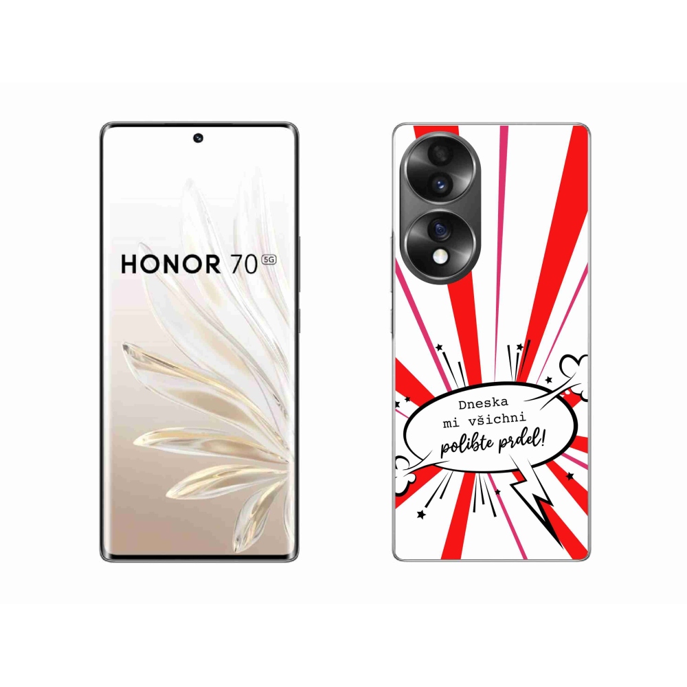Gélový kryt mmCase na Honor 70 - vtipný text 15 biele pozadie