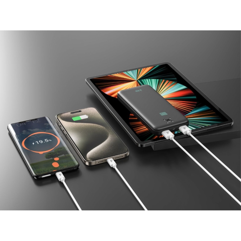 iPEAX Powerbanka 10 000 mAh 10,5W, 2xUSB-A - čierna