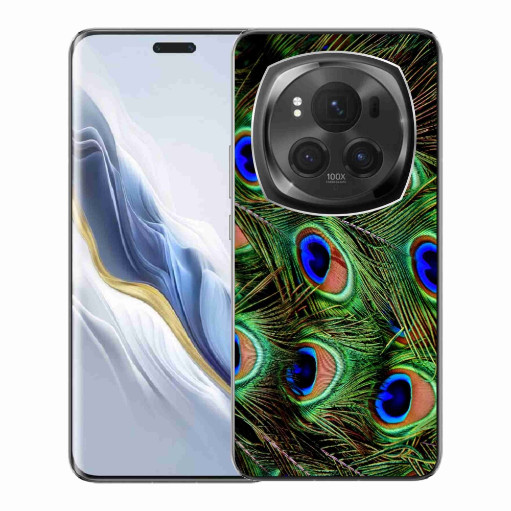 Gélový kryt mmCase na Honor Magic 6 Pro 5G - pávie perie