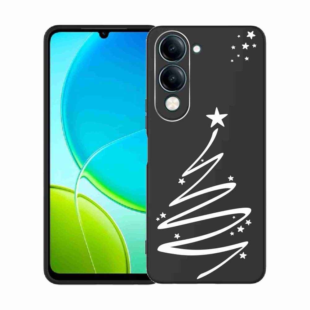 Gélový kryt mmCase na Vivo Y29s 5G - biely stromček na priehľadnom pozadí