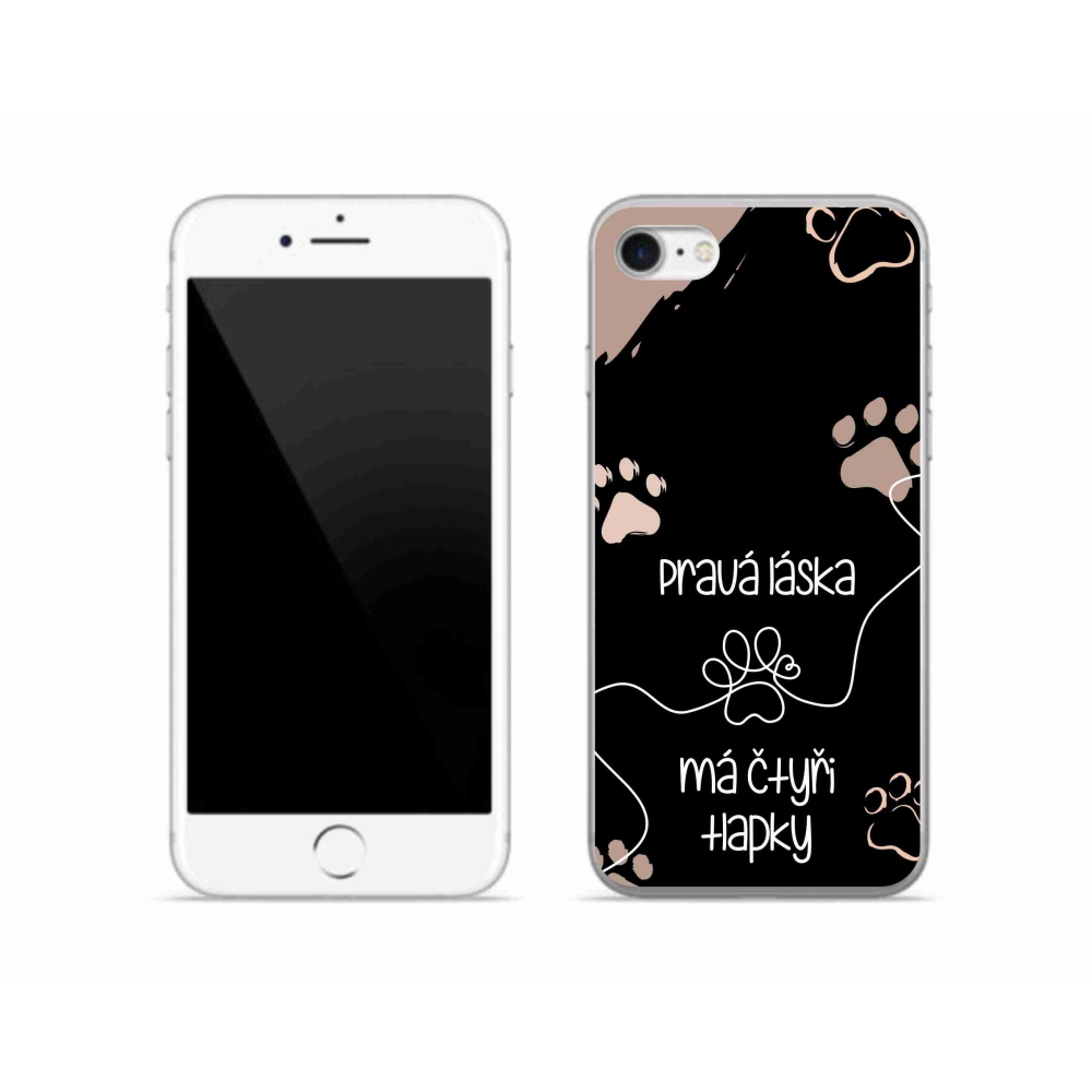 Gélový kryt mmCase na iPhone SE (2020) - psí motív 1 čierne pozadie