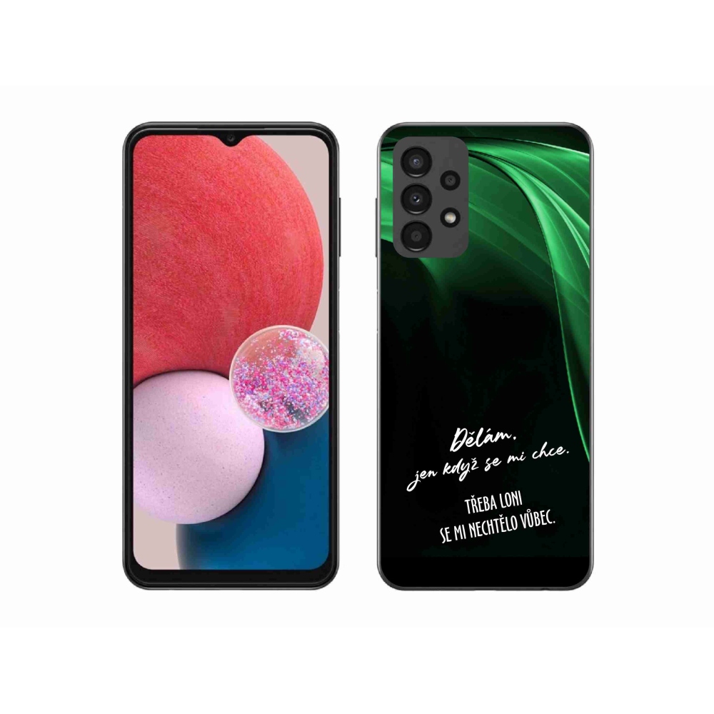 Gélový kryt mmCase na Samsung Galaxy A13 4G - vtipný text 12 čierne pozadie