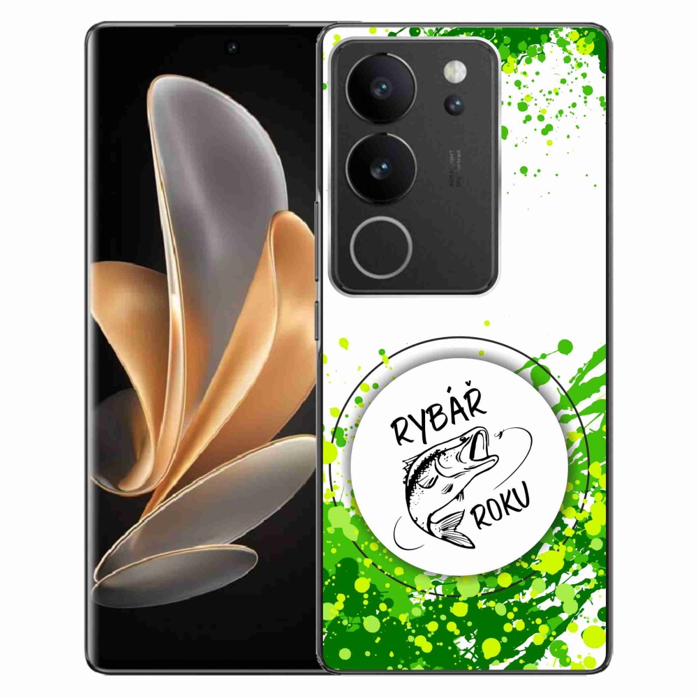 Gélový kryt mmCase na Vivo V29 5G - rybár roku biele pozadie