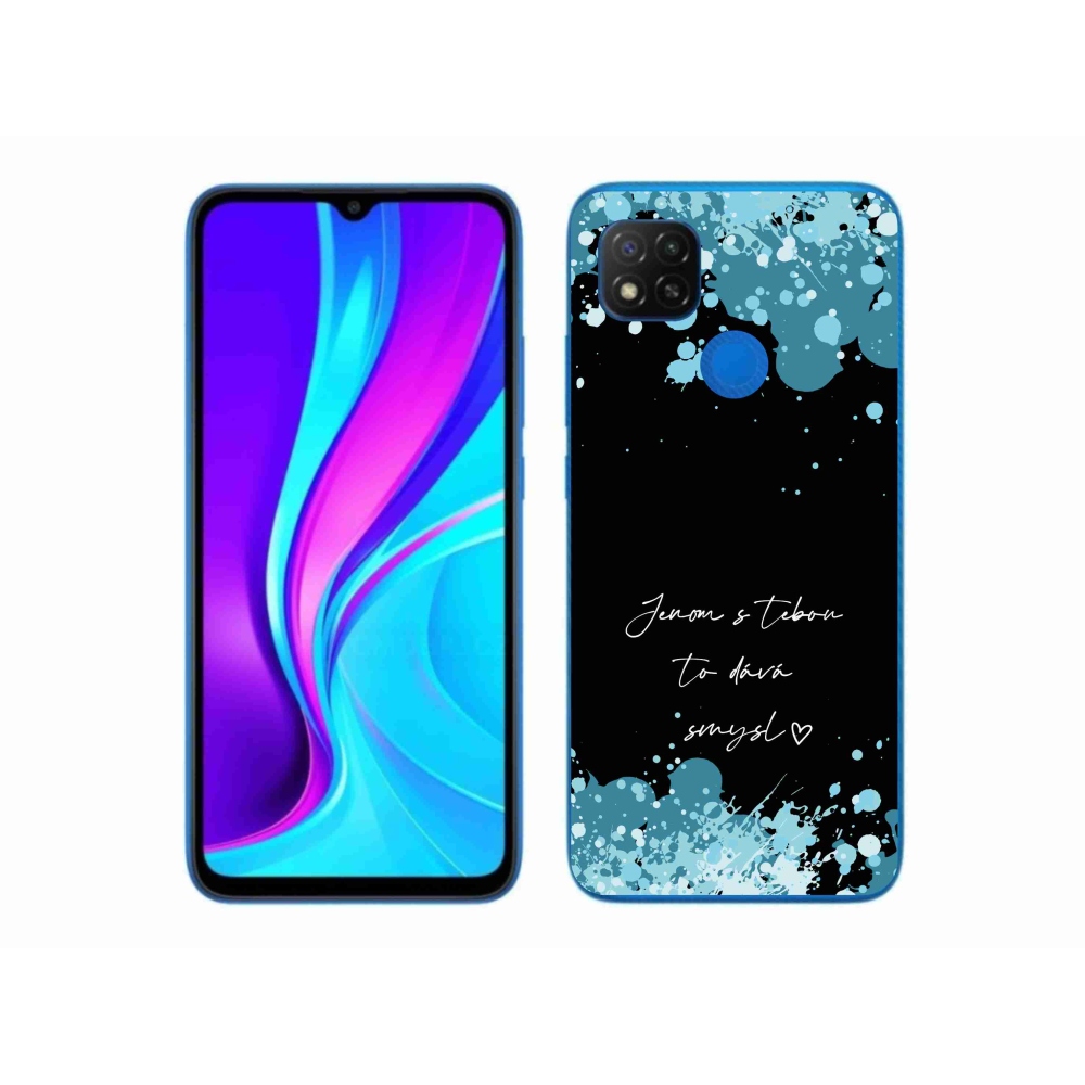 Gélový kryt mmCase na Xiaomi Redmi 9C - zamilovaný text čierne pozadie