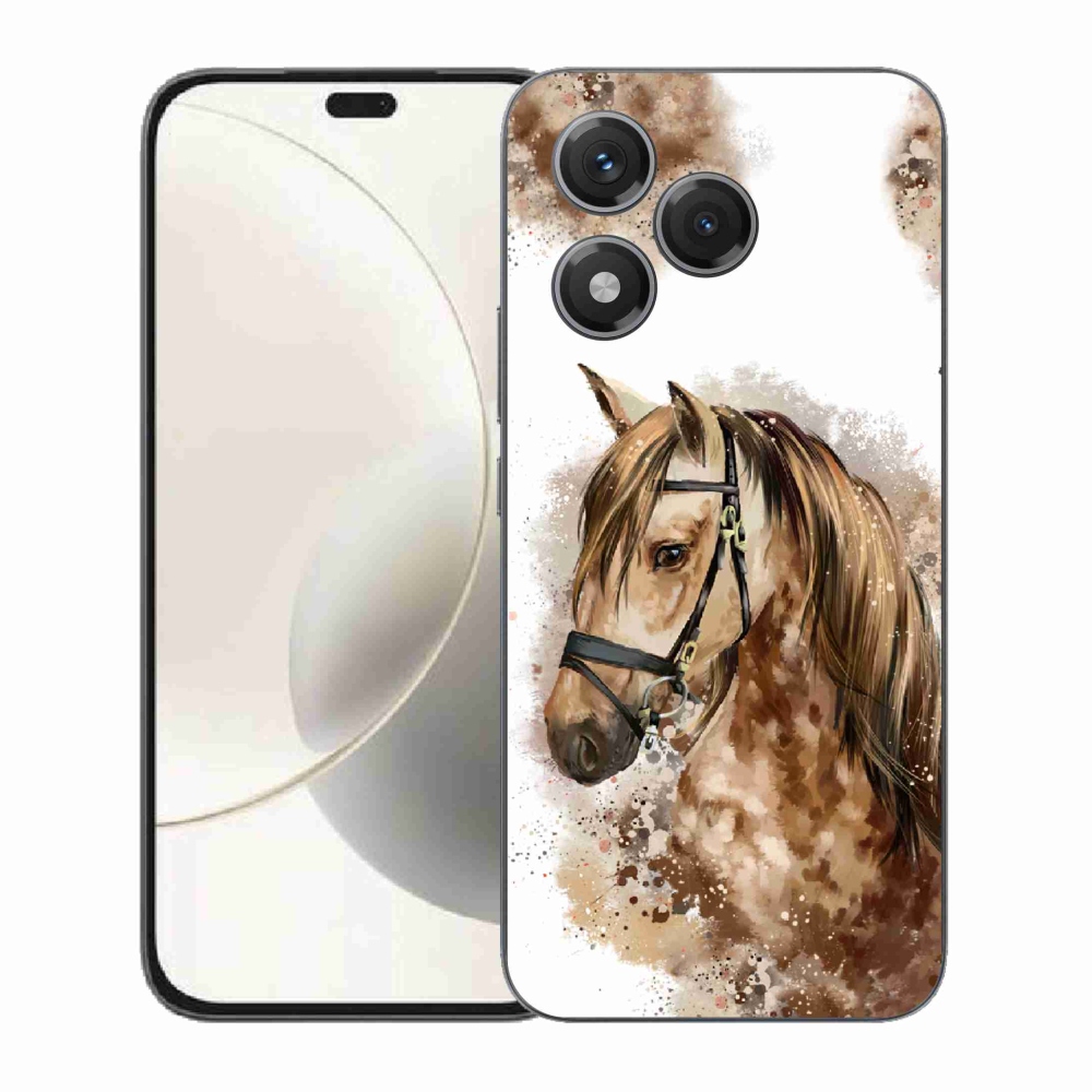 Gélový kryt mmCase na Honor 400 Lite - hnedý kreslený kôň