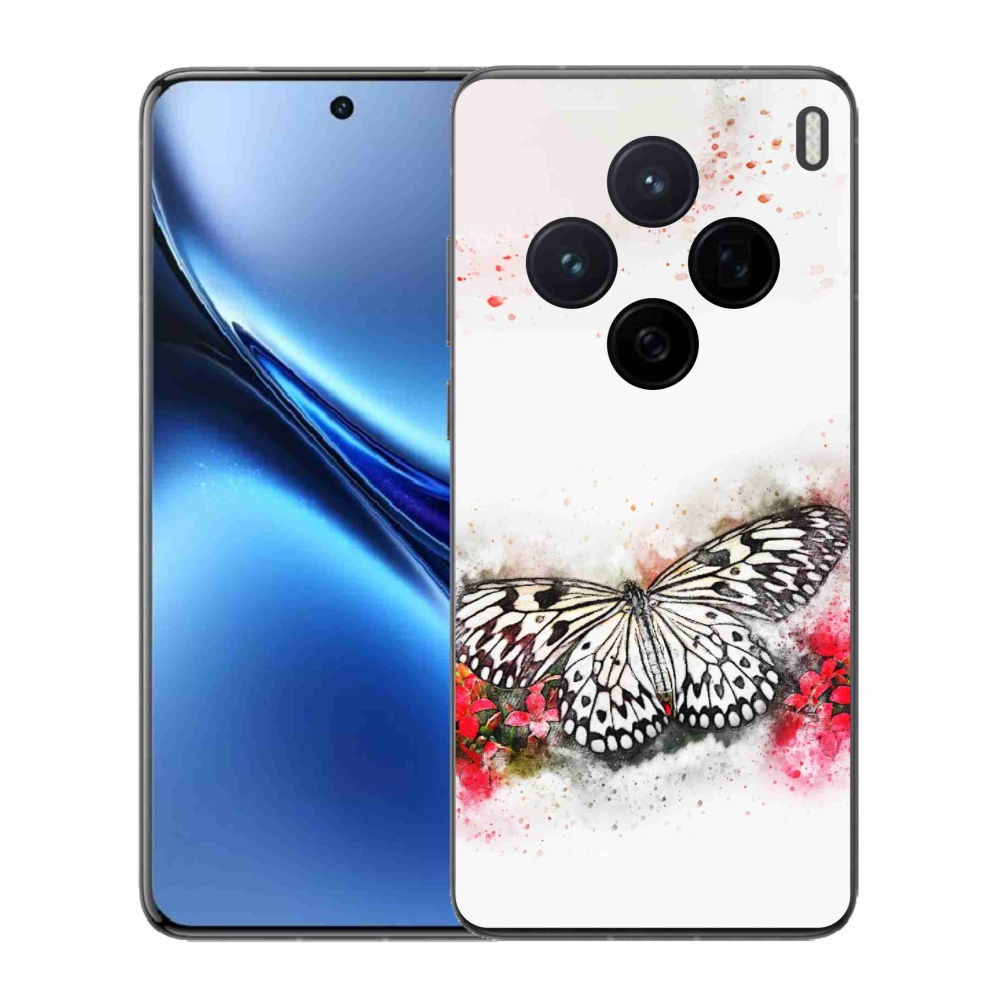Gélový kryt mmCase na Vivo X200 5G - čiernobiely motýľ