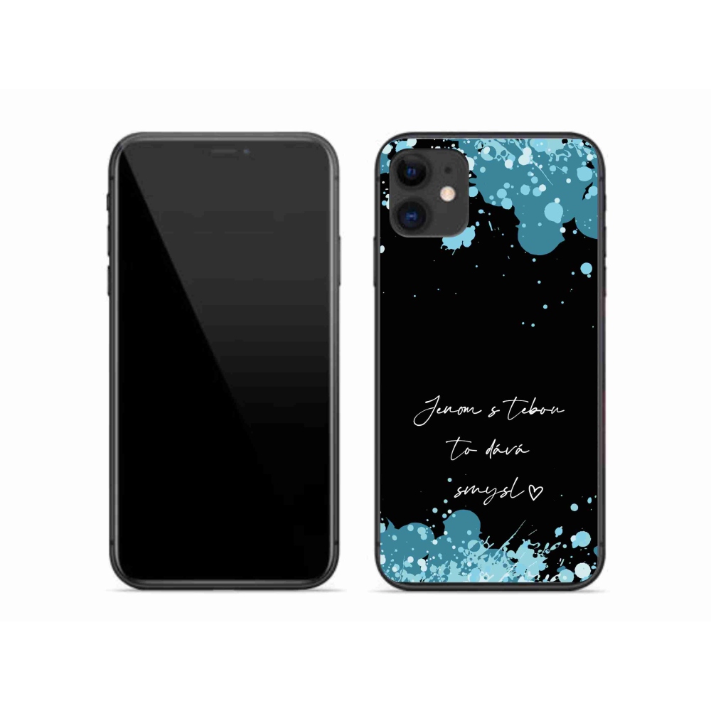 Gélový kryt mmCase na iPhone 11 - zamilovaný text čierne pozadie