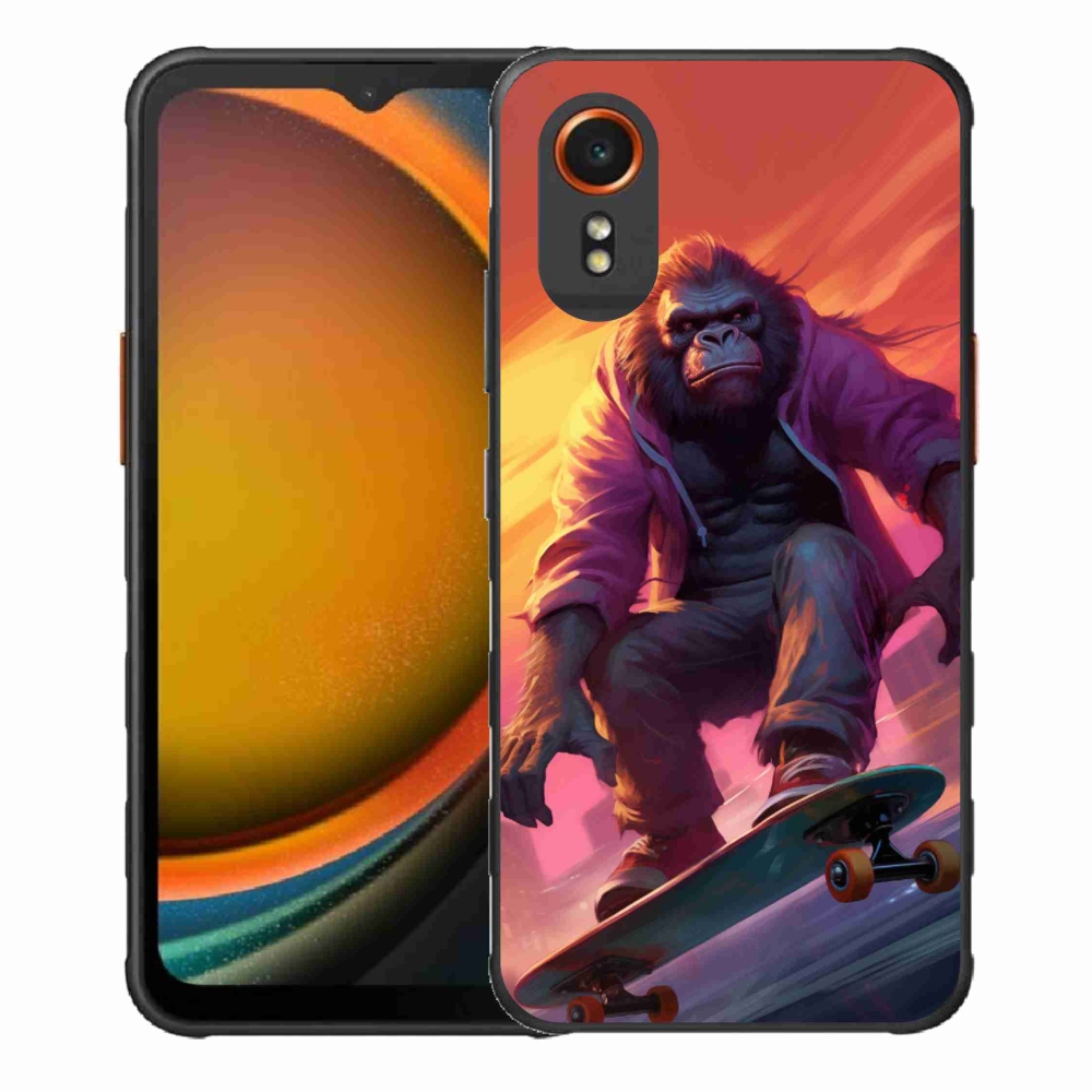 Gélový kryt mmCase na Samsung Galaxy Xcover 7 - gorila na skateboarde