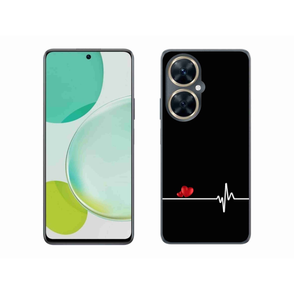 Gélový kryt mmCase na Huawei Nova 11i - srdce a tep čierne pozadie