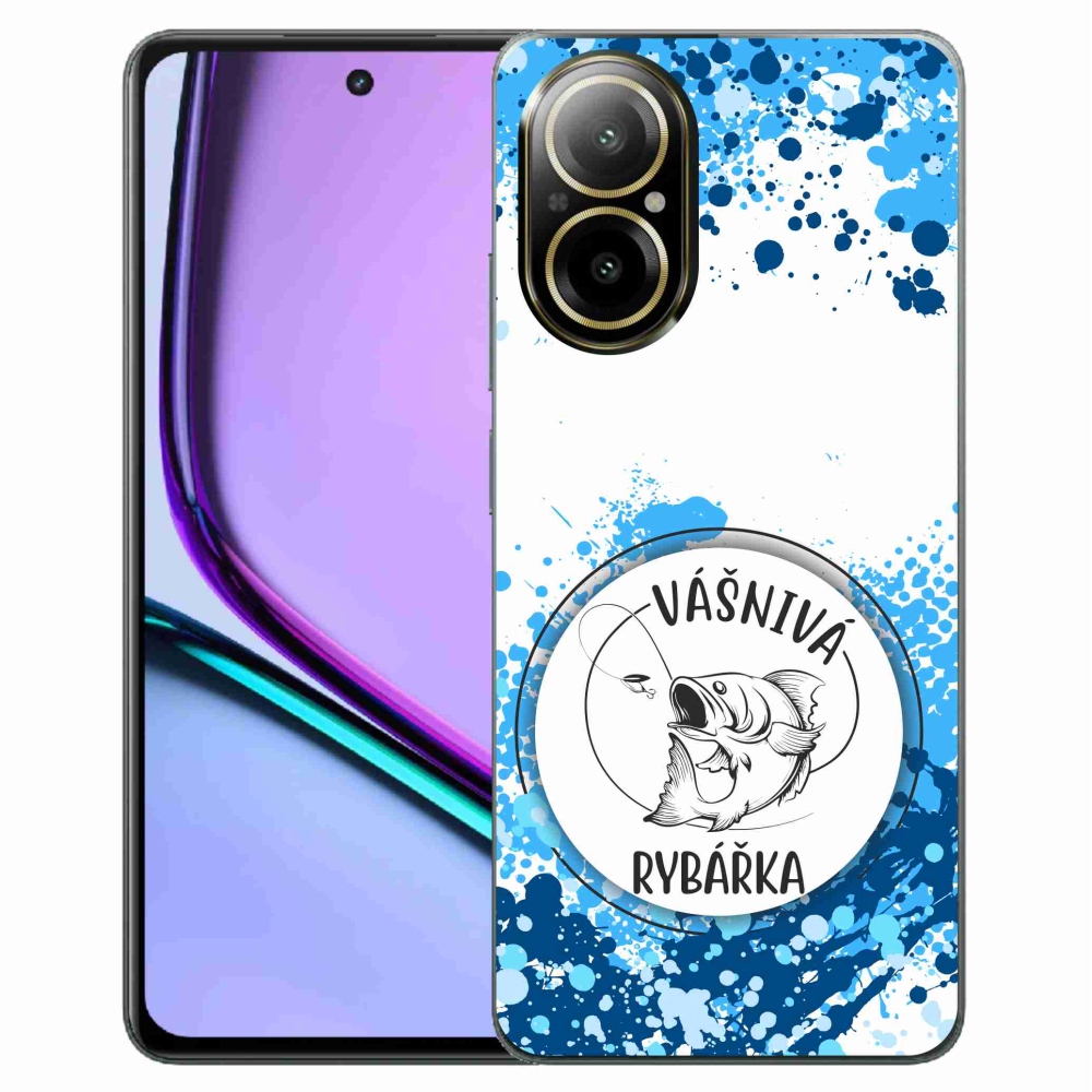 Gélový kryt mmCase na Realme C67 - vášnivá rybárka biele pozadie