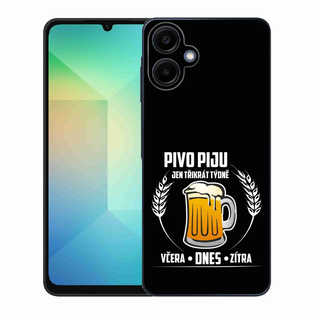 Gélový kryt mmCase na Samsung Galaxy A06 4G - pivný motív čierne pozadie