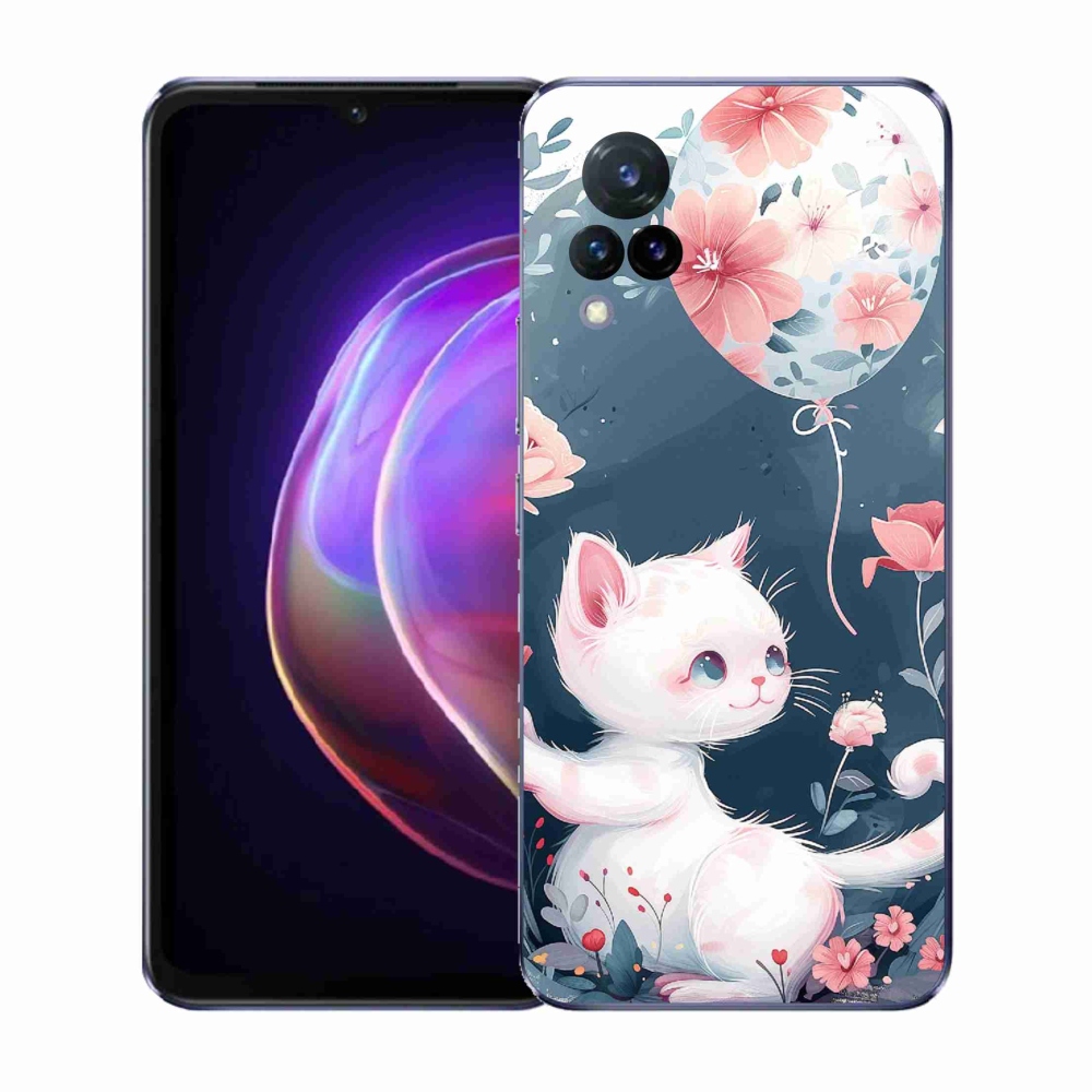 Gélový kryt mmCase na Vivo V21 4G/5G - mačiatko s balónikom