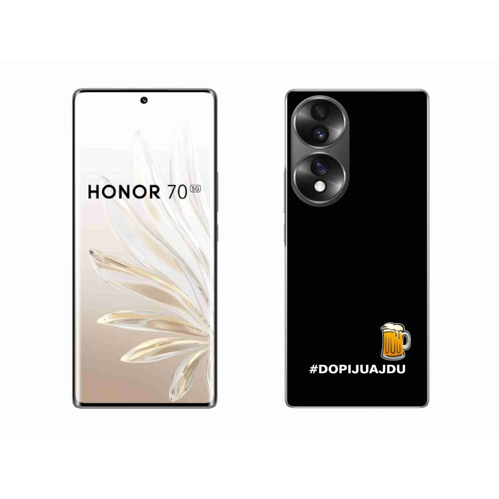 Gélový kryt mmCase na Honor 70 - pivný motív 1 čierne pozadie