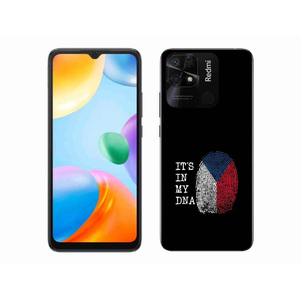 Gélový kryt mmCase na Xiaomi Redmi 10C - vlajka odtlačok prsta čierne pozadie