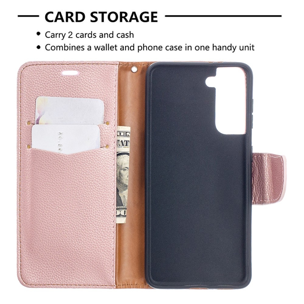 Wallet knižkové puzdro na Samsung Galaxy S21 - ružovozlaté